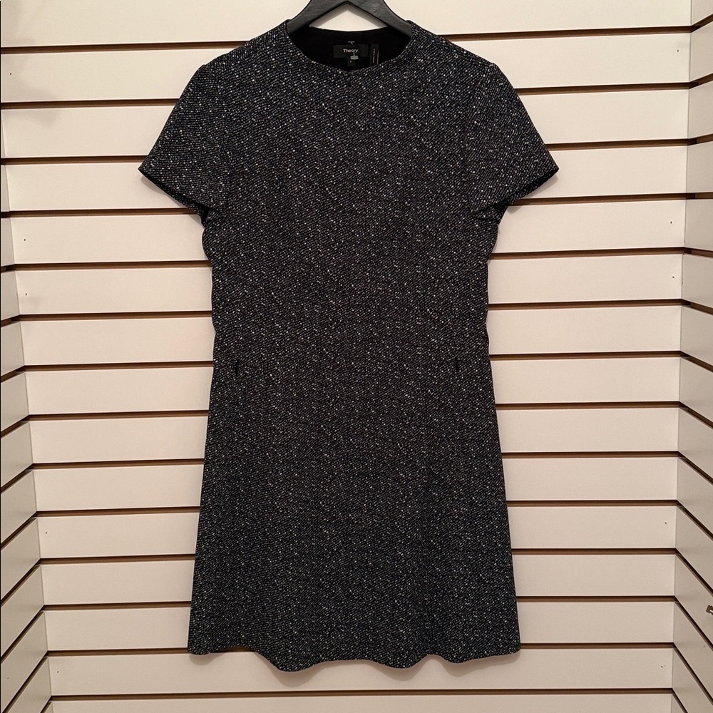 Theory Black and White Patterned Dress
